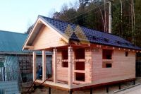 Лот: 15221126. Фото: 2. Баня 4х6 с террасой 2х4 из обрезного... Срубы и конструкции