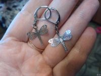 Лот: 13878186. Фото: 6. Серьги.( Стрекоза.) Серебро+Мельхиор...