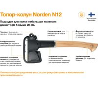 Лот: 20014500. Фото: 2. Топор универсальный Fiskars Norden... Охота