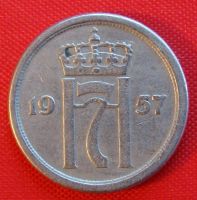 Лот: 1581335. Фото: 2. (№536-2/LS) 25 эре 1957 (Норвегия... Монеты
