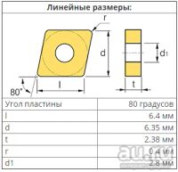 Лот: 12782046. Фото: 3. Пластина твердосплавная ромбическая... Бизнес