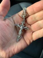 Лот: 20843658. Фото: 5. Серебряная цепь 60 см с крестом...