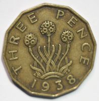 Лот: 2560793. Фото: 2. 3 пенса 1938 год. Великобритания. Монеты