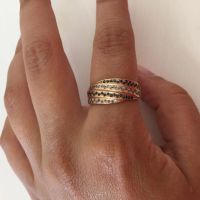 Лот: 9944706. Фото: 2. Кольцо золотое. Кольцо с камнями... Ювелирные изделия, бижутерия, часы