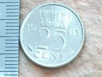 Лот: 10837481. Фото: 5. Монета 25 цент Нидерланды 1963...