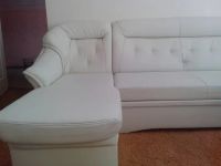 Лот: 4812519. Фото: 3. Белый кожаный диван. Мебель