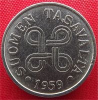 Лот: 1795133. Фото: 2. (№1671) 5 марок 1959 (Финляндия... Монеты