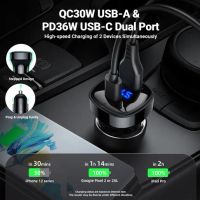 Лот: 21437871. Фото: 5. Автозарядка ACEFAST B4 66W USB-C...