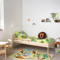 Лот: 20016032. Фото: 2. Деревянная кровать ИКЕА с реечным... Детская мебель