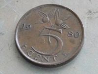 Лот: 15308720. Фото: 3. Монета 5 цент пять Нидерланды... Коллекционирование, моделизм
