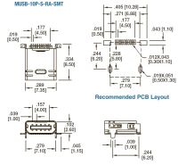 Лот: 3495886. Фото: 3. Разъем Mini USB 10pin (MUSB-10P-S-RA-SMT... Красноярск
