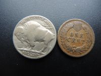 Лот: 19018353. Фото: 2. 2 монеты 1 цент 1904 г и 5 центов... Монеты