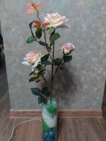 Лот: 11620409. Фото: 2. ночник "розы в стеклянной вазе... Освещение