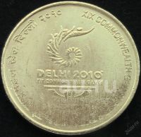 Лот: 23300621. Фото: 2. Индия 5 рупий 2010 года. 19 Игры... Монеты