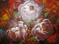 Лот: 5969665. Фото: 2. Букет масло на картоне 1960-е... Картины, панно