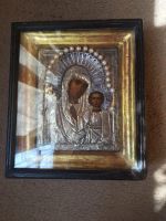 Лот: 13379755. Фото: 3. Икона Богородица в серебряном... Коллекционирование, моделизм