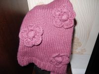 Лот: 7104562. Фото: 2. шарф вязанный с цветами апликациями. Аксессуары