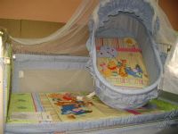 Лот: 886846. Фото: 2. кроватка с люлькой голубенькая... Детская мебель