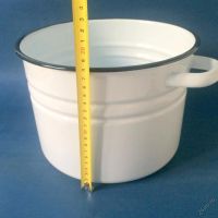 Лот: 5804960. Фото: 9. Кастрюля 8 л эмалированная белая...