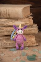 Лот: 20724834. Фото: 2. Вязаная игрушка-брелок фиолетовый... Ручная работа