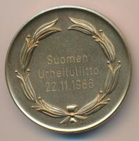 Лот: 7858681. Фото: 2. Финляндия Медаль 1986 Турку Спортивный... Значки, медали, жетоны