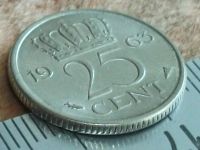 Лот: 10837481. Фото: 2. Монета 25 цент Нидерланды 1963... Монеты