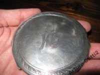 Лот: 6143730. Фото: 2. Пудреница серебро 800 пр вензель... Антиквариат