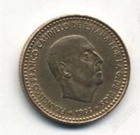 Лот: 1214910. Фото: 2. Испания "1 песета 1966 года". Монеты