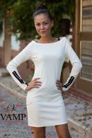 Лот: 3735587. Фото: 2. Белое платье со змейками на рукавах... Женская одежда