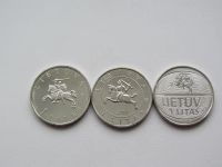 Лот: 3547698. Фото: 2. Литва , 1 лит набор из 3 монет... Монеты