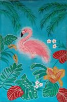 Лот: 20043500. Фото: 2. Картина интерьерная Розовый фламинго. Изобразительное искусство