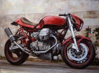 Лот: 5166579. Фото: 2. мотоцикл "Мото Гуцци" (Moto Guzzi... Изобразительное искусство