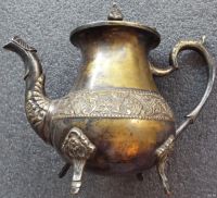 Лот: 17878192. Фото: 2. старинный чайник,латунь,серебрение. Антиквариат