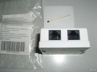 Лот: 9135646. Фото: 2. Розетка внешняя двойная RJ-45... Сетевые устройства