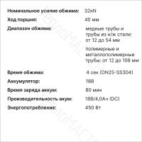 Лот: 25061556. Фото: 3. ZEISSLER Пресс-инструмент аккумуляторный. Строительство и ремонт
