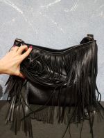 Лот: 15498575. Фото: 3. Новая черная женская сумка с бахромой... Одежда, обувь, галантерея