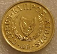 Лот: 8766562. Фото: 2. 1 цент 1991 Кипр птица. Монеты