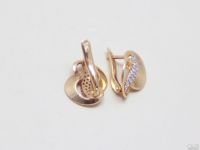 Лот: 13755931. Фото: 2. ЗОЛОТЫЕ СЕРЬГИ С ФИАНИТАМИ 2,80... Ювелирные изделия, бижутерия, часы