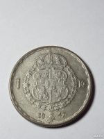 Лот: 10374640. Фото: 2. 1 крона, Швеция 1947 г. Серебро... Монеты