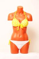 Лот: 4182695. Фото: 2. Купальник бело-желтый с пуш апом. Женская одежда