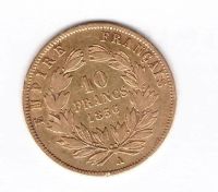 Лот: 7055945. Фото: 2. 10 франков 1856 франция Наполеон... Монеты