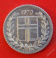 Лот: 1581474. Фото: 2. (№545-2/LF) 10 эйре 1970 (Исландия... Монеты