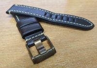 Лот: 16183903. Фото: 3. Кожаный ремешок Aquatico 22мм... Ювелирные изделия, бижутерия, часы