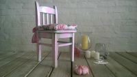 Лот: 6809871. Фото: 2. Стульчик бело-розовый #HandMade... Детская мебель