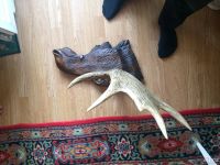Лот: 9746381. Фото: 2. Панно голова лося. Скульптура, резьба