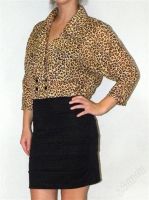 Лот: 1138937. Фото: 2. Укороченный леопардовый пиджак... Женская одежда