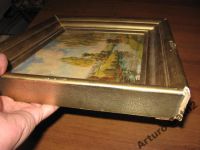 Лот: 6007176. Фото: 6. Картина пейзаж масло на картоне...