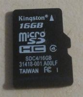 Лот: 2204952. Фото: 2. Память Kingston (SDHC) 16 Gb class... Носители информации