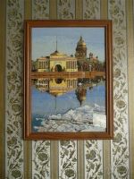 Лот: 2901334. Фото: 2. Картина, вышитая крестиком "Санкт-Петербург... Картины, панно