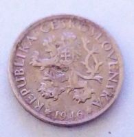 Лот: 25193052. Фото: 2. Чехословакия 1 крона 1946 первый... Монеты